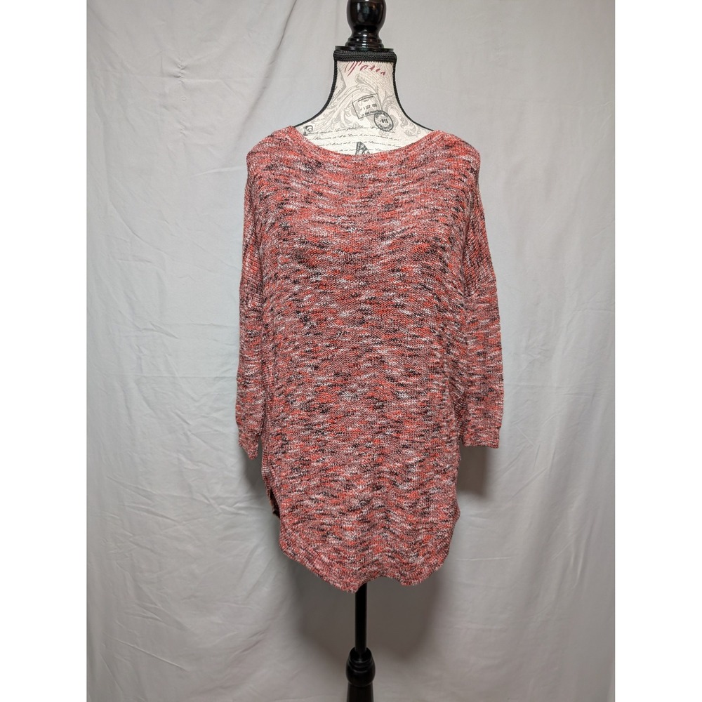 Express Marled Knit Tunic Cotton Sweater Cross Back 3/4 Sleeves‎ New Women's XS